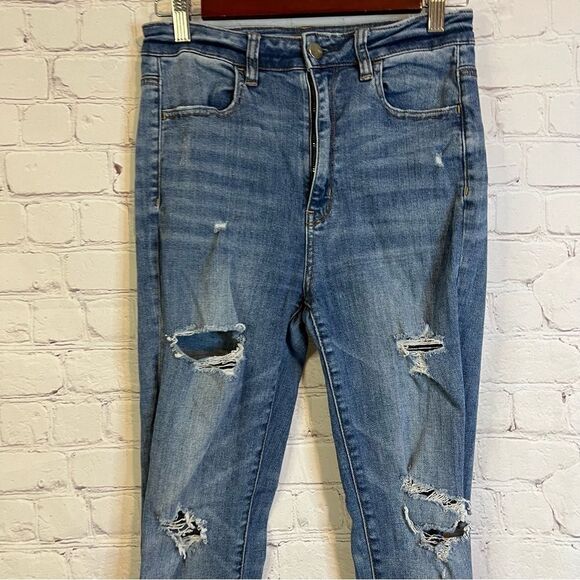 AEO Highest Rise Jeggings Distressed size 6 - Picture 2 of 8